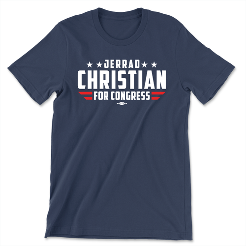 Jerrad Christian For Congress (Unisex Navy Tee)
