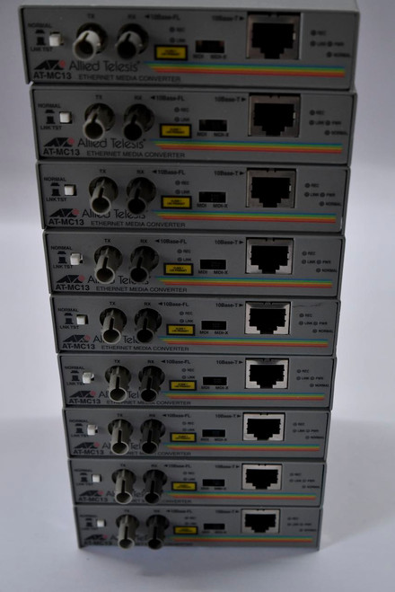 Allied Telesis AT-MC13 Ethernet Media Converter LOT OF 9 (12V Power Supply Not Included)
