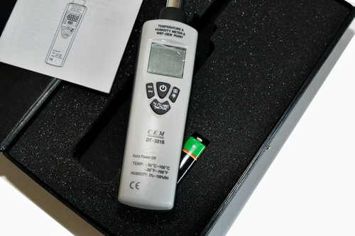 CEM DT-321S Digital Humidity Temperature Dewpoint Wet Bulb Meter Moisture Tester