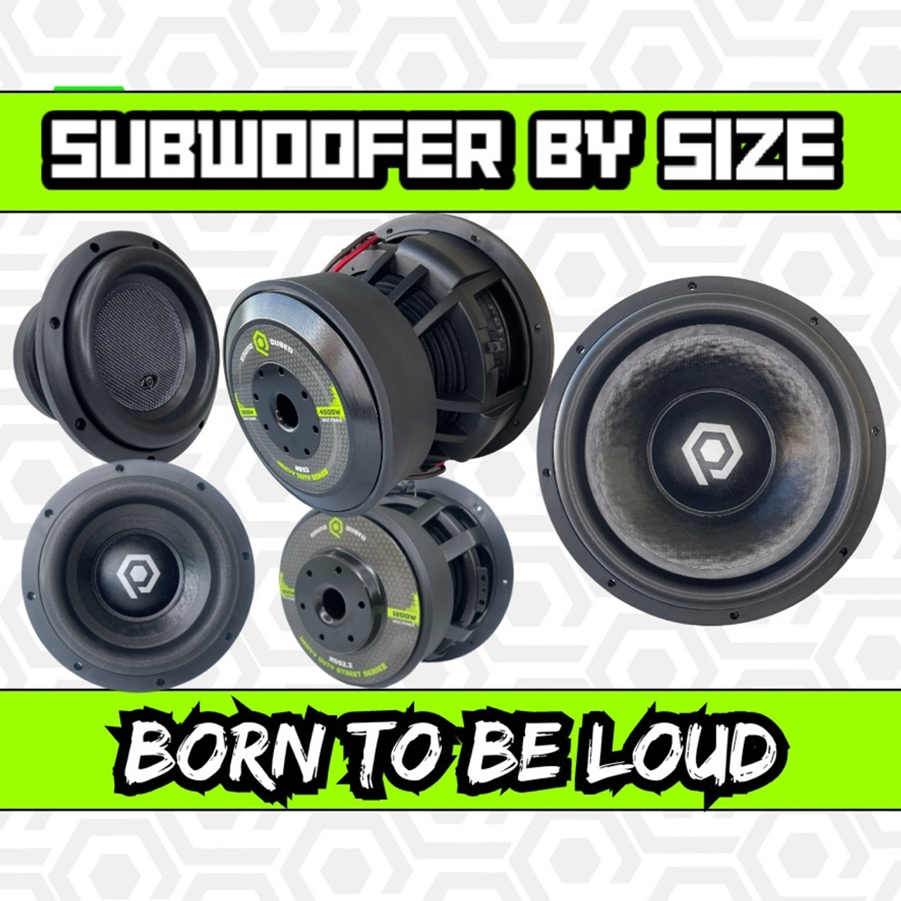 Subwoofers by size 6.5" to 18"