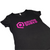 Womens Soundqubed V-neck shirt black with pink logo