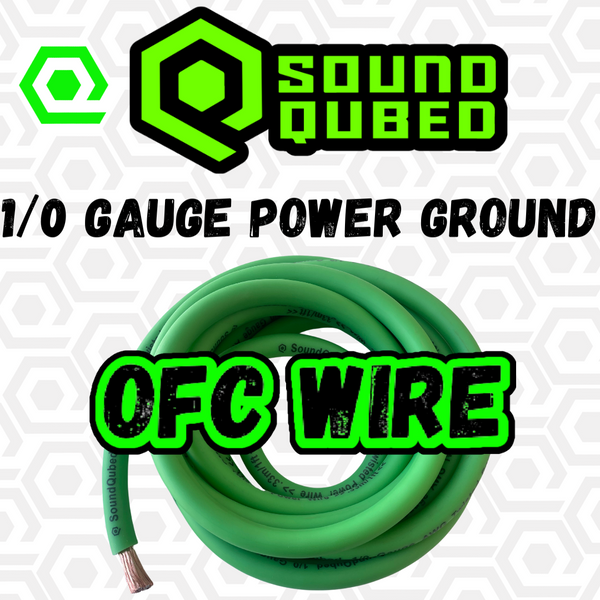 1/0 OFC (oxygen free copper) Power wire GREEN