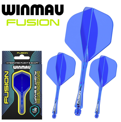 Winmau Fusion #2 Integrated Flight & Shaft - Neon Blue