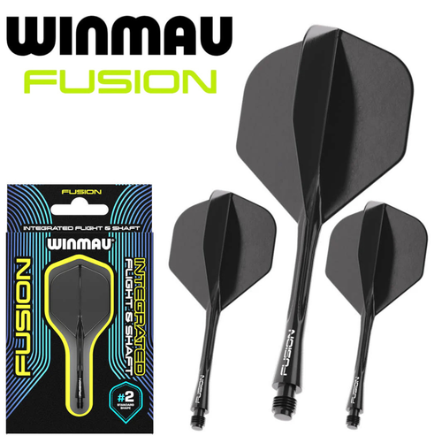 Winmau Fusion #2 Integrated Flight & Shaft - Black
