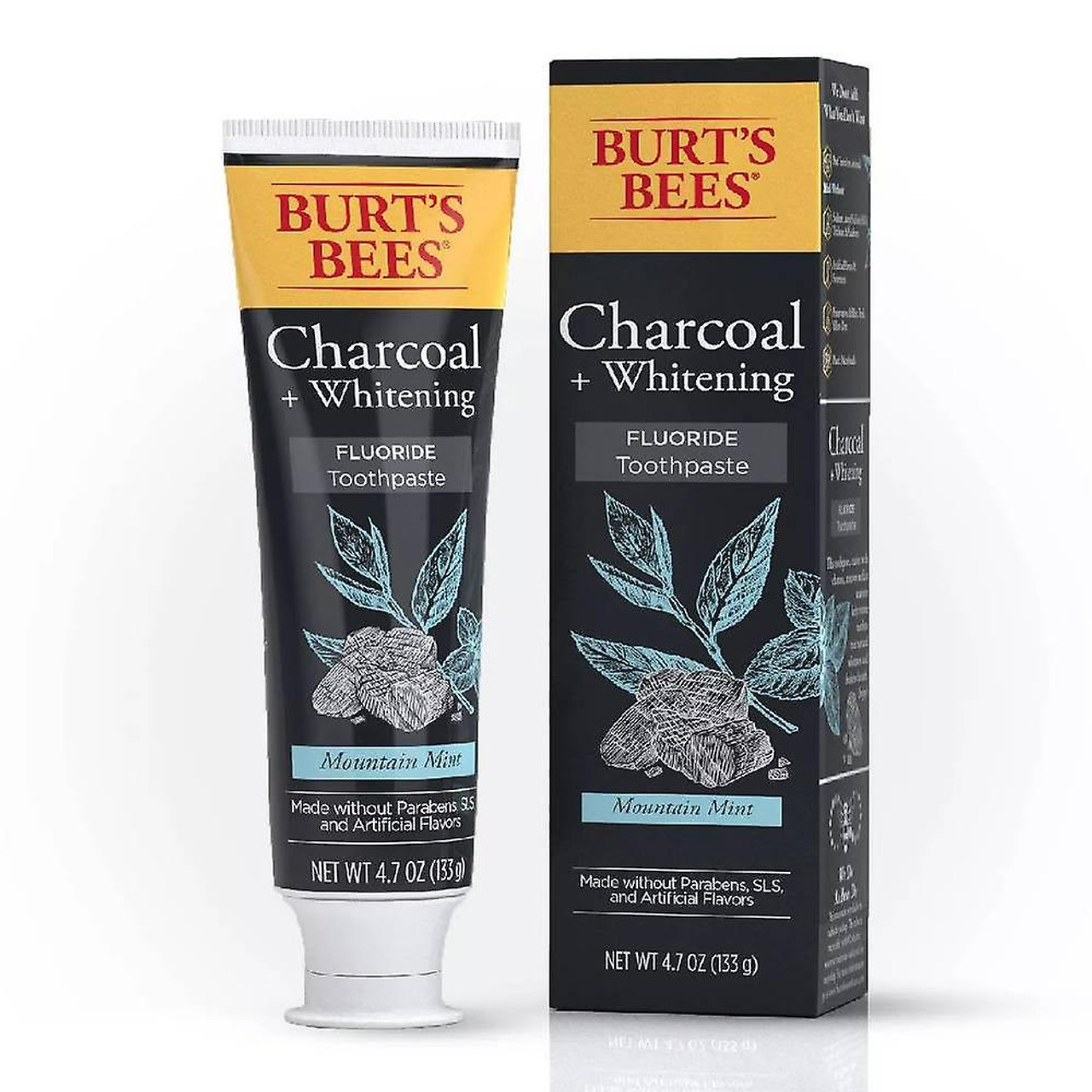 Burt's Bees Fluoride Toothpaste Charcoal Whitening Mountain Mint 4.7 oz Desert Spoon Food Hub