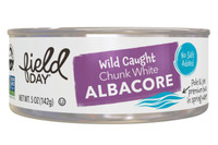 Field Day White Albacore Tuna, No Salt - 5 oz