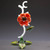 Lifted up flamework glass botanical glass sculpture