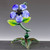 Bright variegated blue glass wildflower sculpture that captures the heart of a fresh spring garden