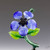 Bright variegated blue glass wildflower sculpture that captures the heart of a fresh spring garden