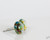Wonderful hues of spring! These are a very bright, fresh pair of glass implosion stud earrings. 9mm. Titanium Posts