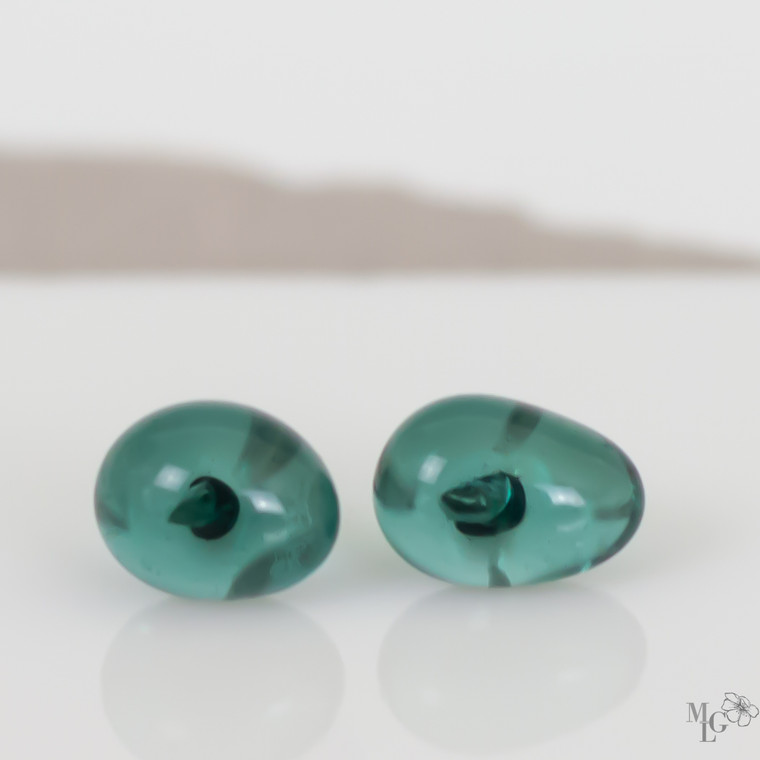 Translucent Raindrop Blue Glass Earring Studs. Soothing and beautiful as the ocean on a sunny day