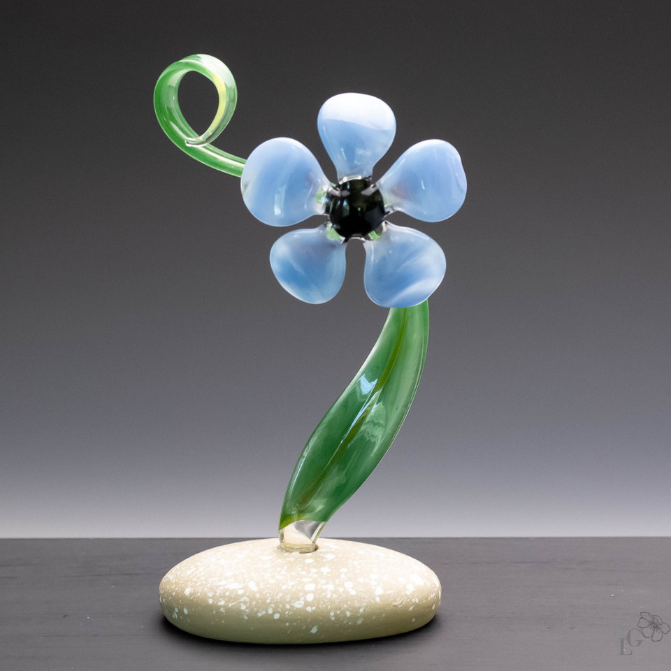 Glass Flower Light Blue