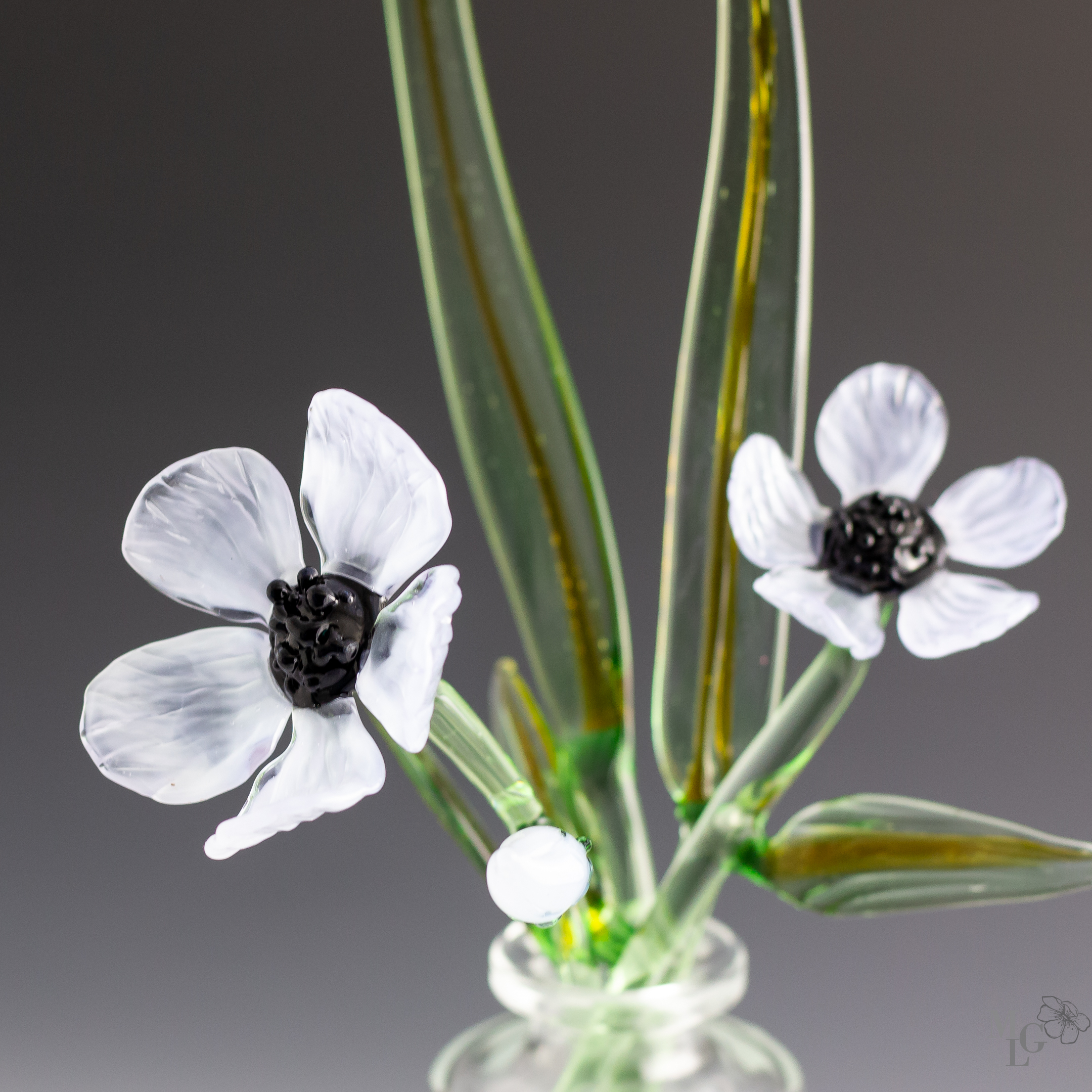 Lovely glass wildflower arrangement