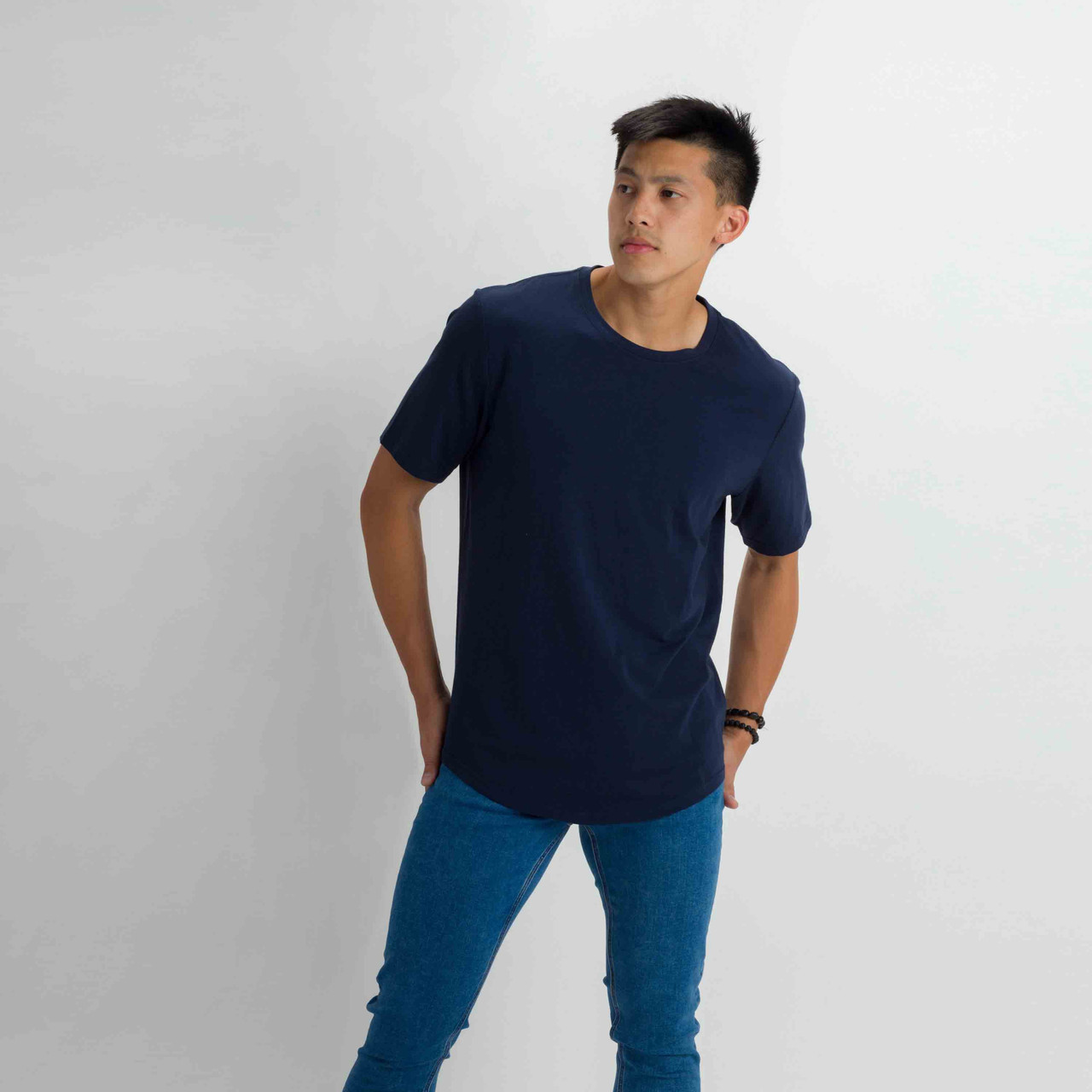 Men's Relaxed Crew Cotton T-Shirt | Curve-hem & Longer Men's Relaxed Crew Cotton T-Shirt | Curve-hem & Longer