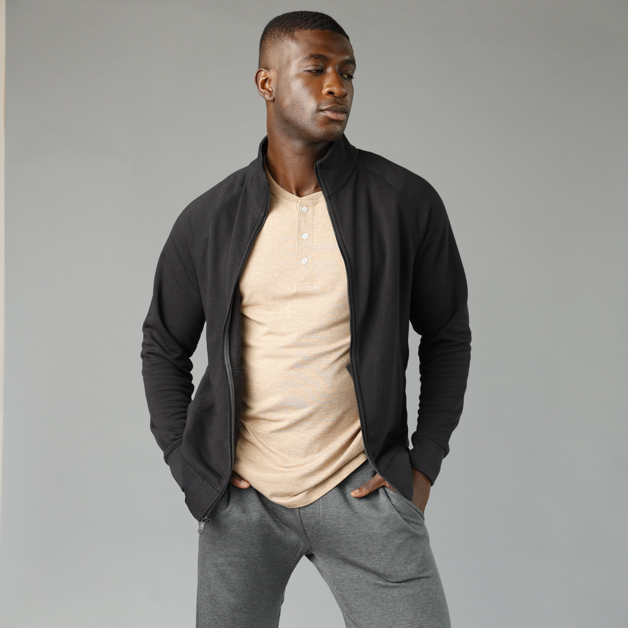 Men's French Terry Track Jacket | Sustainable Cotton & Comfort