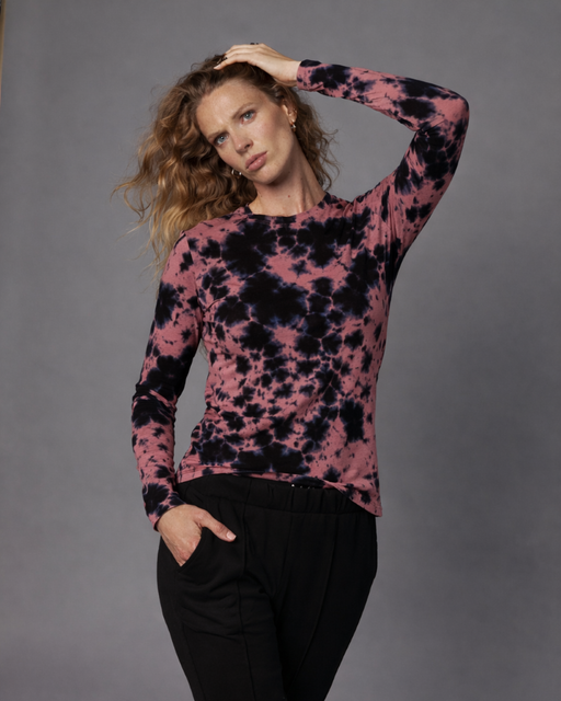 Dip Dye Long Sleeve Crew T-Shirt | Women