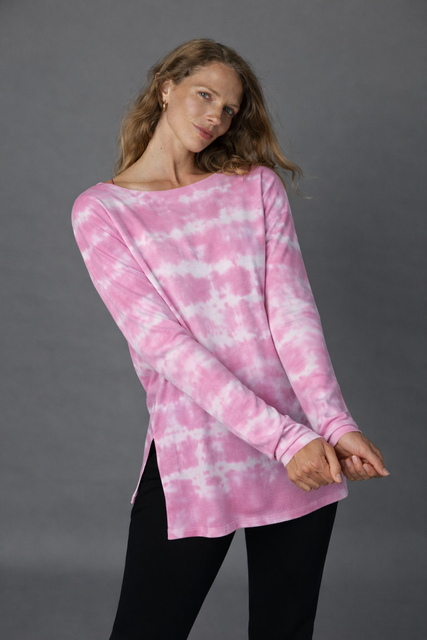Dip Dye  Long Sleeve Boatneck T-Shirt | Women