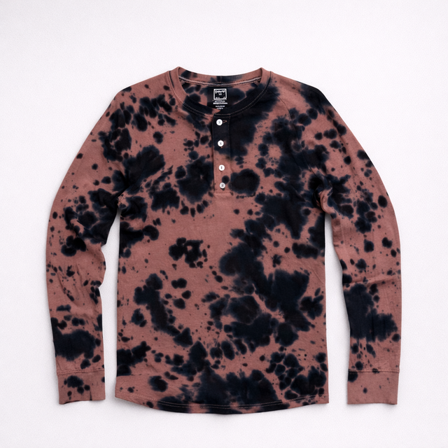 Dip Dye Long Sleeve Henley T-Shirt | Men