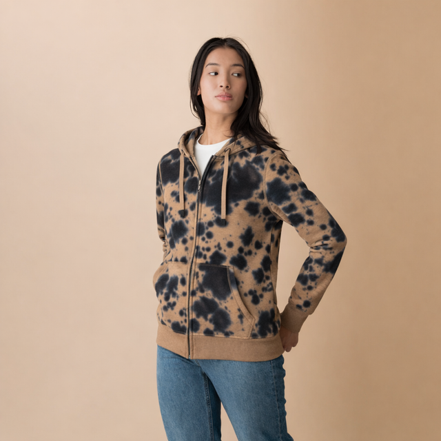 Dip Dye Zip Hoodie Sweatshirt | Women