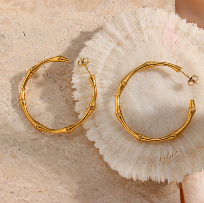 Morgan Bamboo Hoop Earrings
