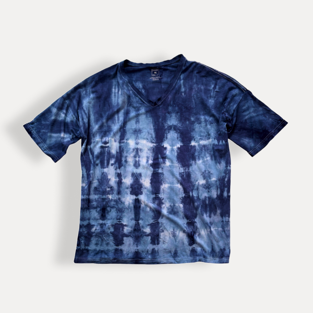 TANGRAM ベージュ Vネック TURF WIND SHIRTS Men's Dip Dye Oversized V-neck Cotton T-Shirt | Boxy Fit