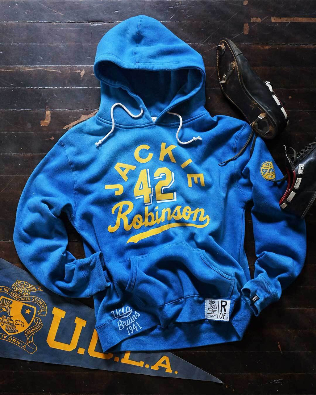 UCLA JACKIE ROBINSON HOODED FLEECE BY ROOTS OF FIGHT - JRM