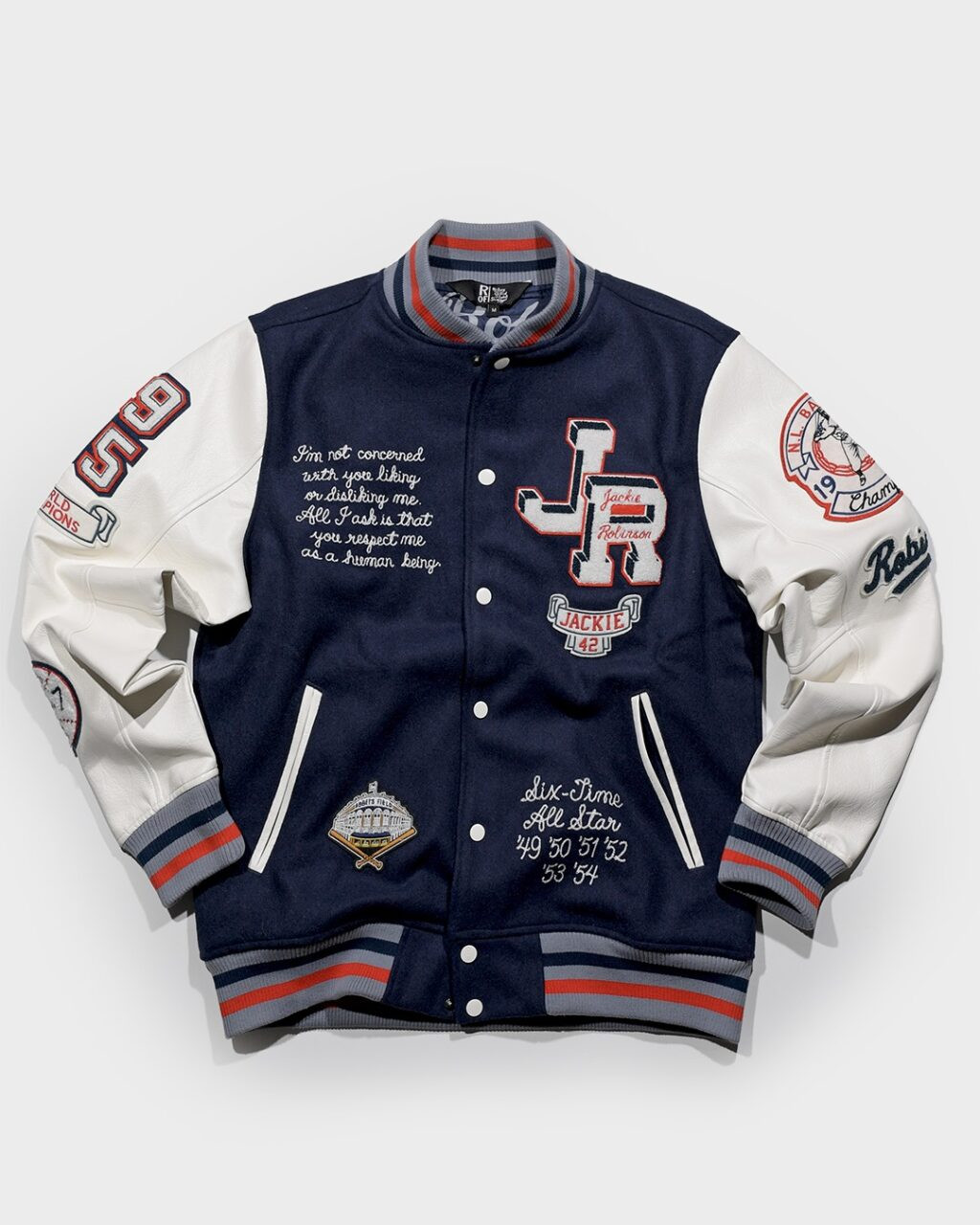 JACKIE ROBINSON BROOKLYN VARSITY JACKET BY ROOTS OF FIGHT - JRM