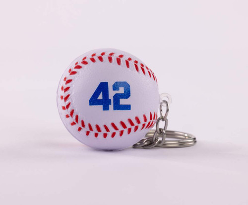 BASEBALL 42 STRESS BALL KEYCHAIN