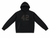 BLACK SCREEN-PRINTED FLEECE HOOD