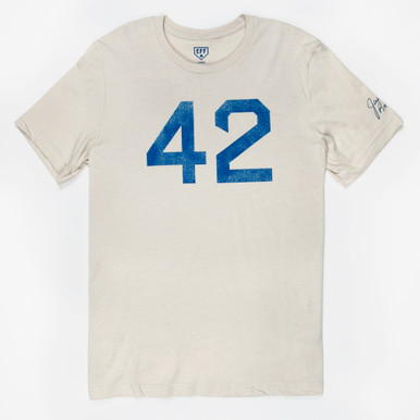 Jackie Robinson Perfect 42 T-Shirt - CREAM - JRM Sportservice, INC.