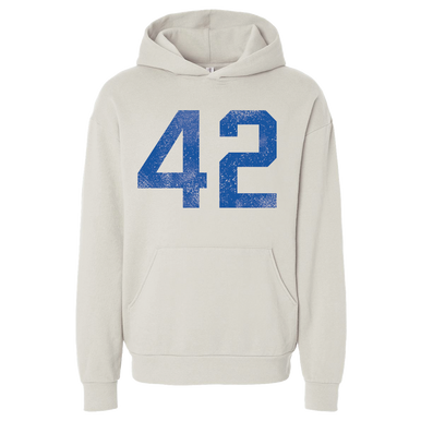 Jackie Robinson Hooded Sweatshirt - Natural - JRM Sportservice, INC.