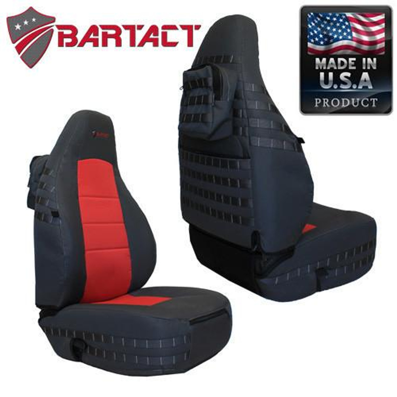 Buy Jeep TJ Seat Covers Front 97-02 Wrangler TJ Tactical Series  Black/Graphite Bartact TJSC9702FPBG Bartact at JeepHut Off-Road
