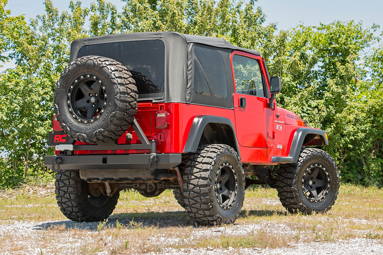 Buy Rear Bumper | Tire Carrier | Jeep Wrangler TJ 4WD (1997-2006) 10592A-RC  Rough Country at JeepHut Off-Road