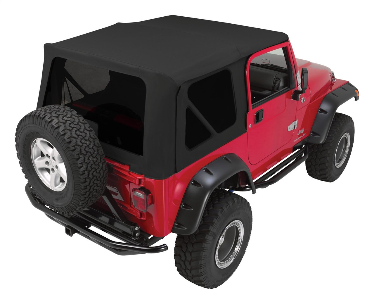 Buy Complete Black Diamond Soft Top w/ Tinted Wind. for Jeep 76-95 CJ-7, YJ  Wrangler CT20035T-RT Rough Trail at JeepHut Off-Road