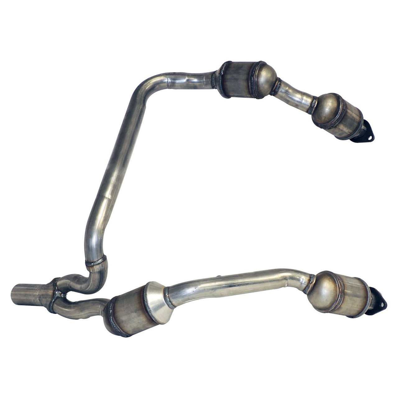 Front Exhaust Pipe w/ 4 Catalytic Converters for 07-09 JK Wrangler w/   Eng. - JeepHut Offroad