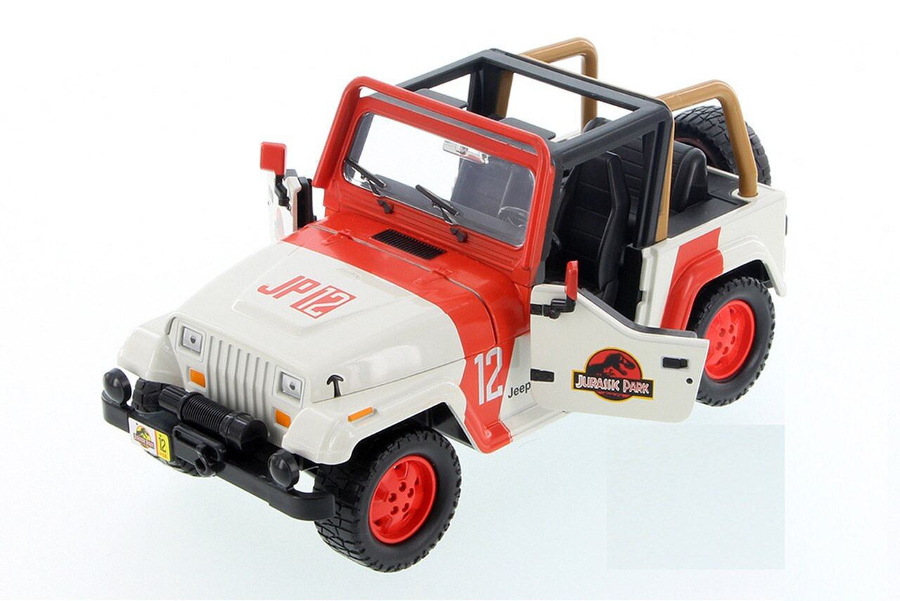 Jada Toys Jurassic World - Jeep Wrangler Off Road (1992, 1/24 scale diecast  model car, Milk
