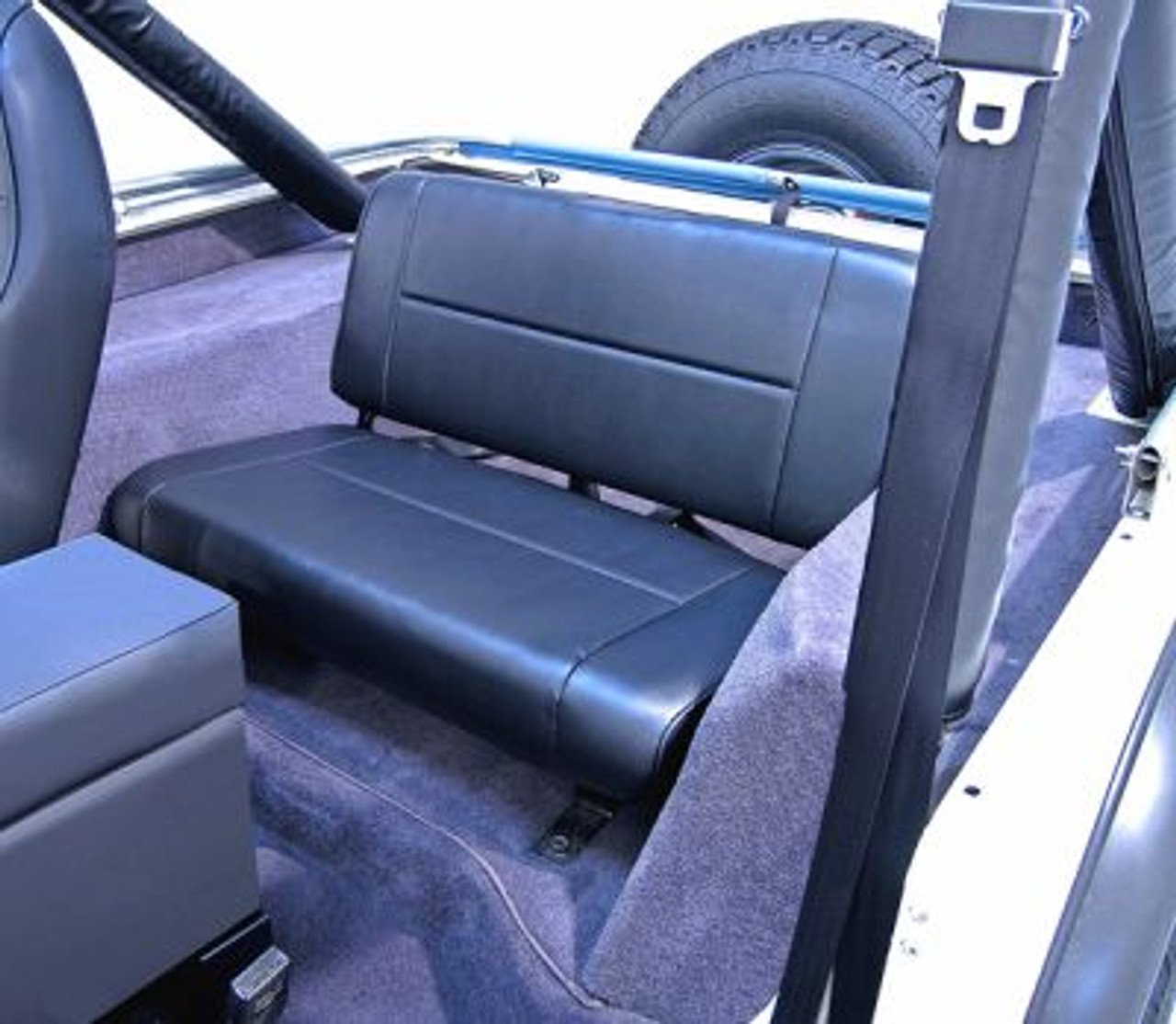 Buy Rugged Ridge,  - Fixed Rear Seat, Black, 55-95 Jeep CJ and  Wrangler  Rugged Ridge at JeepHut Off-Road