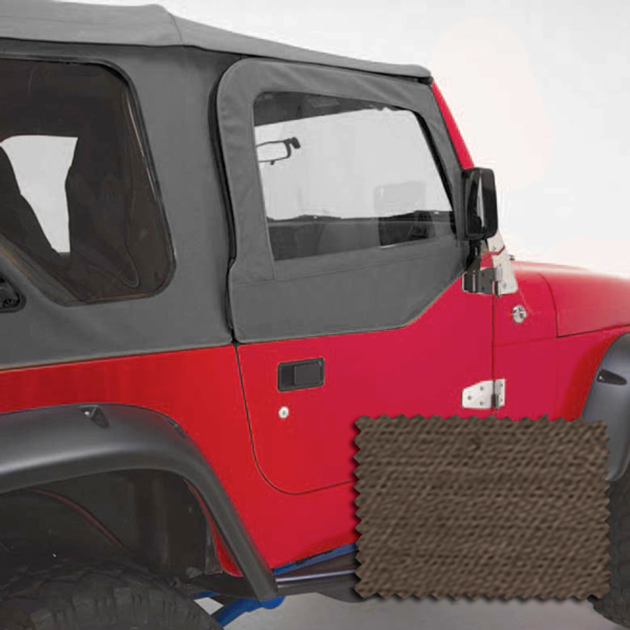 Buy Door Kit, Upper, Khaki Denim; 97-06 Jeep Wrangler TJ  Rugged  Ridge at JeepHut Off-Road