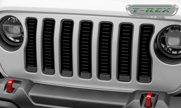 Jeep JL Laser Billet Grille Insert Horizontal 2018 Wrangler JL Aluminum Black Powdercoat Billet Series T-REX Grilles