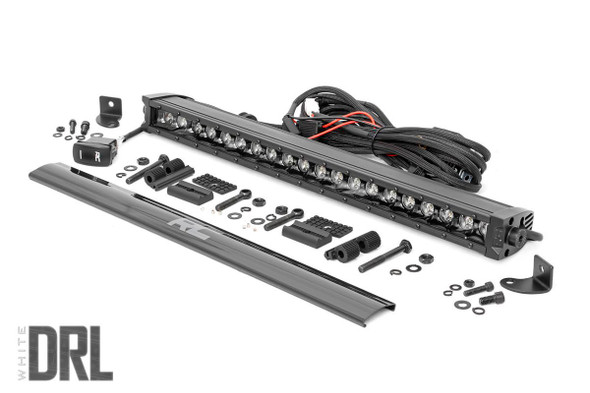 20-inch Cree LED Light Bar - Single Row | Black Series w/ Cool White DRL)