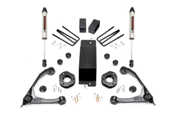 3.5in GM Suspension Lift Kit w/ Forged Upper Control Arms & V2 Shocks 07-16 1500 PU 4wd | Cast Steel)