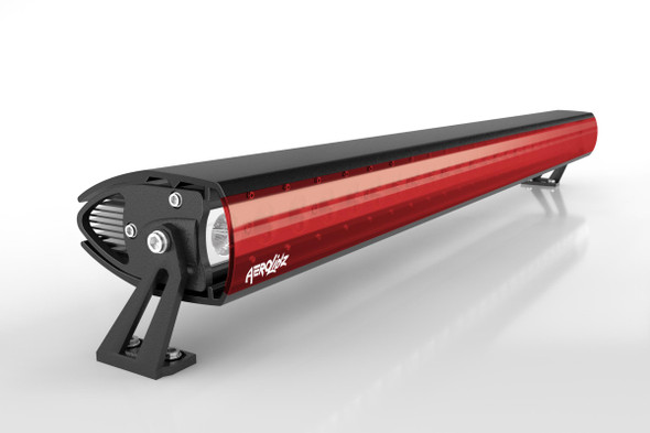 LED Light Bar Cover Insert Single Row 50 Inch Red Transparent AeroLidz