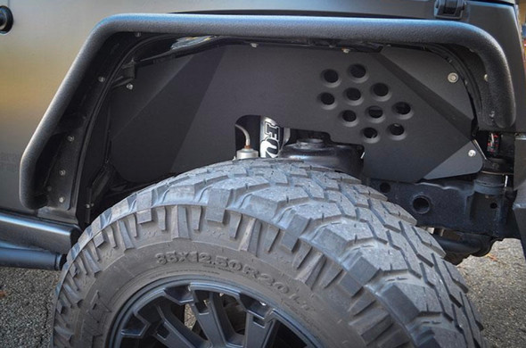 ACE, INNER FENDERS KIT, FULL (FRONT, INSERTS AND REAR), FITS JK AND JKU, TEXTURIZED BLACK. MADE IN THE USA.