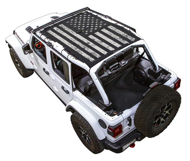 SpiderWeb Shade Jeep JL 4D Tactical Flag Distressed
