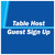 Table Host Guest Sign Up
