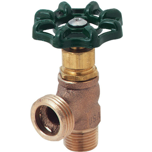 221LF - Arrowhead Brass 1/2 In. MIP x 3/4 In. Hose Thread Red Brass Aluminum Diecast Boiler Drain