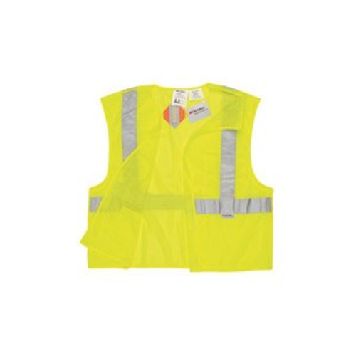 CL2MLPFRM - Class 2, Tear-Away, Polyester Mesh Safety Vest, 2" Silver Stripe, Flame-retardant, FLUOR LIME