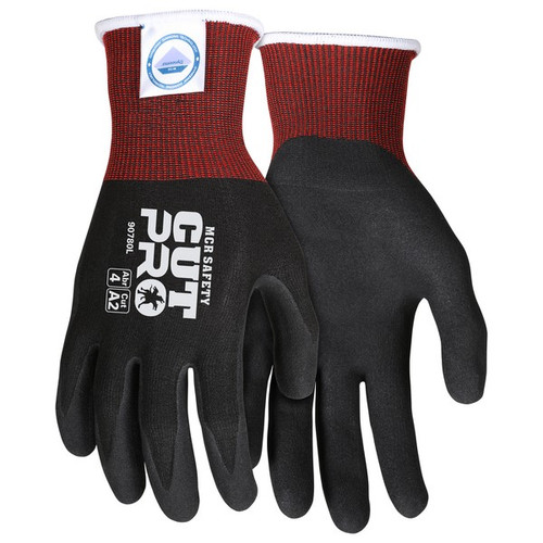 90780L - Cut Resistant Gloves, Diamond Tech, Large, Black, 18 ga THK