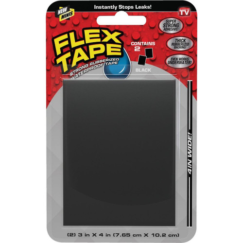 TFSBLKMINI - Flex Tape 3 In. x 4 In. Mini Repair Tape, Black (2-Count)