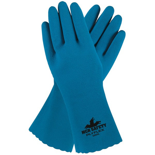 6885M - Gloves, PlyFlex, Medium, Latex, White, 12 Inch L